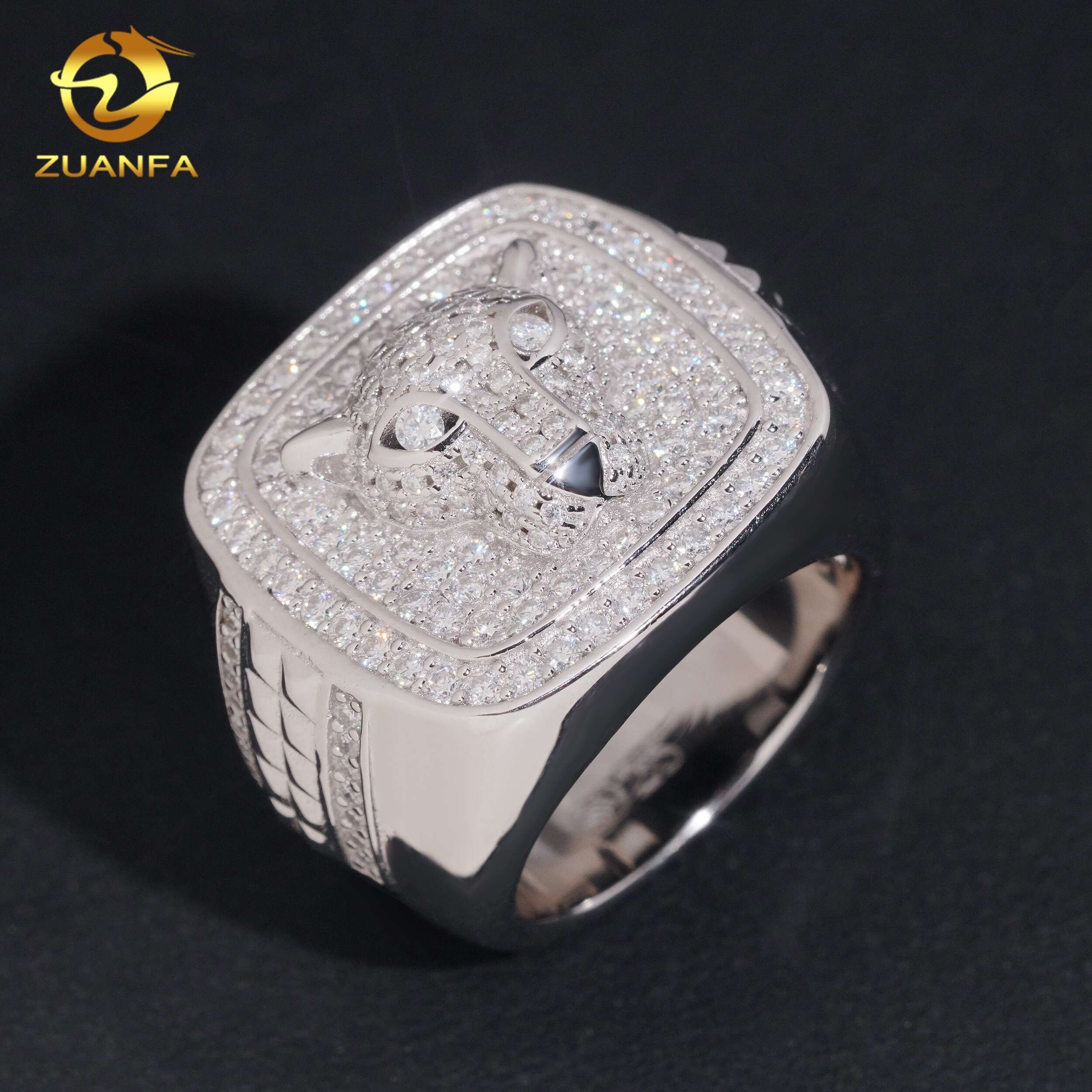 Bague Chevaliere Pur Acier Inoxydable Renard Tete De Loup Du Gévaudan 3D Argenté