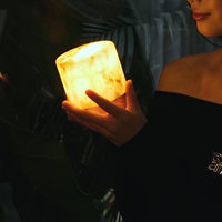 Lampe de table rechargeable en albâtre, veilleuse sans fil à lumière chaude pour chambre à coucher, chevet, salon et décoration intérieure