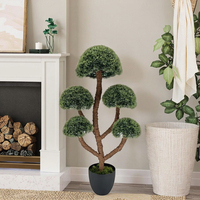 Personnalisation d'usine 5 balles décoration de la maison cyprès artificiel 90CM grand bonsaï arbre topiaire pin plante arbre