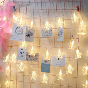 <span class=keywords><strong>Guirlande</strong></span> <span class=keywords><strong>lumineuse</strong></span> LED multicolore <span class=keywords><strong>à</strong></span> piles, quantité de LED personnalisable, pinces <span class=keywords><strong>à</strong></span> photos en forme d'étoile pour la décoration de fêtes et de mariages - Product Image 2