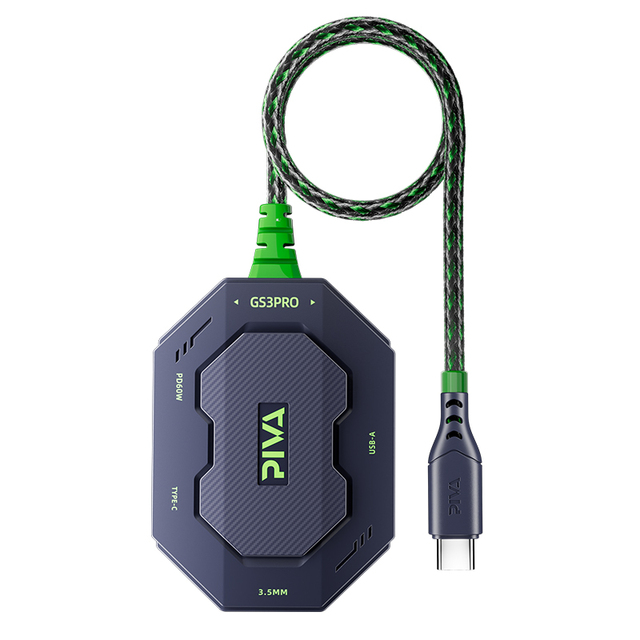 GS3 PRO Type-C USB2.0 PD60W Fast Charge Gaming Adapter 3.5mm Headphone Audio Splitter Connector for PUBG