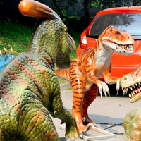 Modèle de dinosaure animatronique réaliste en silicone Cetnology pour attraction publique intérieure