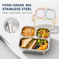Boîte à lunch bento en acier inoxydable 304, 850 ml, 2 compartiments, couleur personnalisable, amovible, compatible lave-vaisselle, pour enfants et adolescents, école