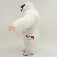 Costume de mascotte de gorille blanc gonflable 2m/2.6m/3m, costume de singe King Kong pour cosplay, Halloween, événement, fête