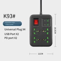 DENIXIIII Cuatro interruptores universales con enchufe de 2500W - Toma de corriente de uso general para teléfonos móviles, computadoras y uso doméstico