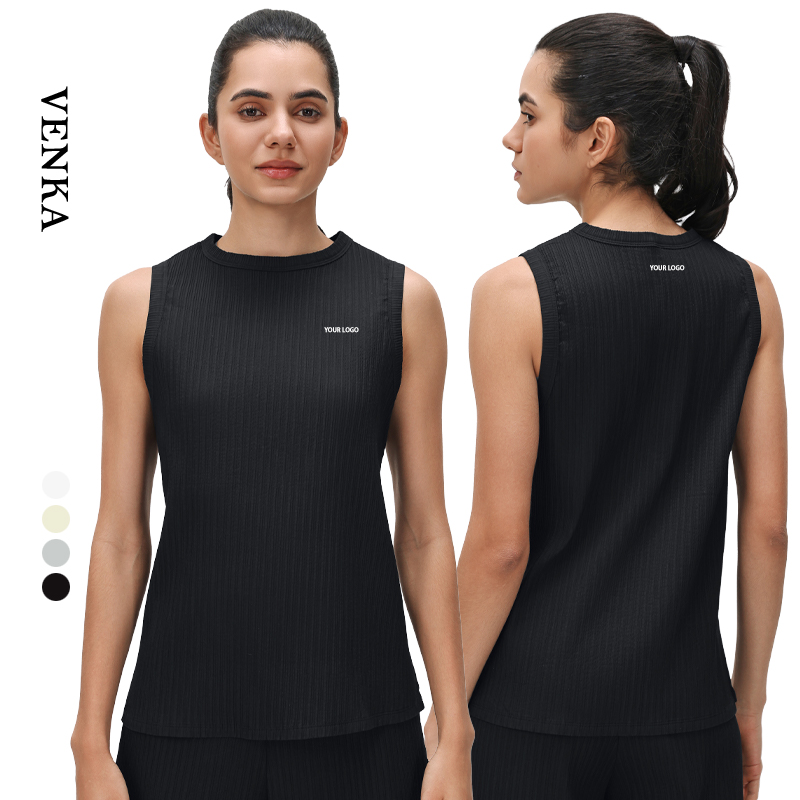 Summer Women's Fitness Quick-Drying Vest Round Neck Loose Sports Top Women Soft Breathable Yoga Sleeveless Tank Tops