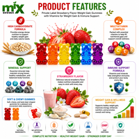 Gummies de Prise de Poids Saveur Fraise Marque Blanche avec Vitamines – Complément Quotidien pour le Soutien Nutritionnel et Immunitaire