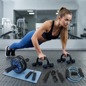 Set <span class=keywords><strong>de</strong></span> 5 en 1 con Rueda Abdominal, <span class=keywords><strong>Kit</strong></span> <span class=keywords><strong>de</strong></span> Equipo <span class=keywords><strong>de</strong></span> <span class=keywords><strong>Gimnasio</strong></span> para Uso en Casa, Cinco Sets <span class=keywords><strong>de</strong></span> Rueda Abdominal <span class=keywords><strong>de</strong></span> Hierro para Ejercicios - Product Image 1