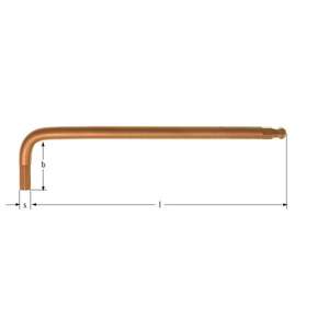 AMPCO - CJ0030B Clé hexagonale à rotule, bras long, cuivre béryllium (métrique) CLÉS HEX ANTI-ÉTINCELLES, CLÉS À CROCHET ET CLÉS À DOUILLES - Product Image 1