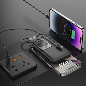 Batería Externa Ultra Delgada de 10000mAh y 22.5W con Carga Rápida, Pantalla Digital y Cables Dobles Integrados (Tipo-C LTN) para Teléfonos Inteligentes - Product Image 4