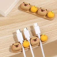 Organisateur de câbles de bureau Capybara Adorable – Clip de fixation pour câbles de charge et de données de téléphone portable