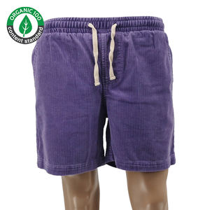 Short de basket-ball de sport en velours côtelé pour hommes, décontracté, en coton biologique Offre Spéciale personnalisé, violet pour la course à pied - Product Image 1