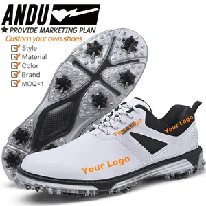 Nuevos zapatos de Golf impermeables profesionales para hombres, zapatos atléticos transpirables antideslizantes resistentes al desgaste, zapatos de Golf profesionales personalizados