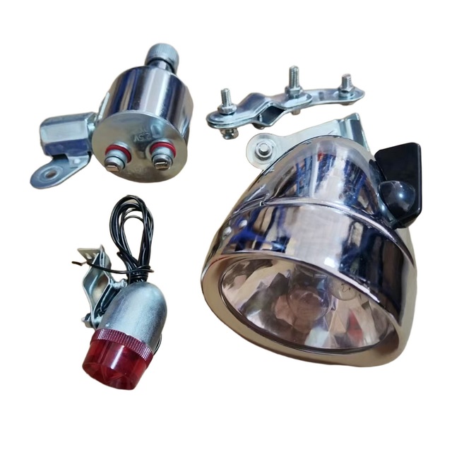 Motorized Bike Bicycle Friction Generator Dynamo Head Tail Light LED Lamp MTB Mountain Cycling Taillight Headlight Kit 12V 6W