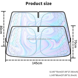 Parasol de Coche Personalizado con Logotipo OEM de Fábrica, Plegable, Tipo Sombrilla, Aislamiento Térmico UV, Visera Universal para Parabrisas Delantero - Product Image 6