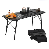 Table de camping modulaire IGT portable avec évier - Alliage d'aluminium, étanche, réglable en hauteur, pliable, mobilier d'extérieur, barbecue, cuisine