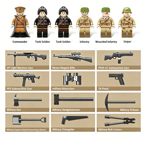 Modèle de char lourd soviétique de la Seconde Guerre mondiale à l'échelle 1:28, ensemble de blocs de construction militaires avec soldats de l'armée, <span class=keywords><strong>jouet</strong></span> de construction éducatif - Product Image 5