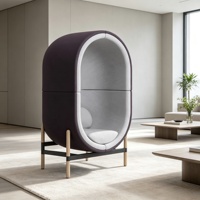 Fauteuil sphérique moderne en fibre de verre, forme capsule, pour hôtel, extérieur et salon, avec coussin – Directement des fabricants
