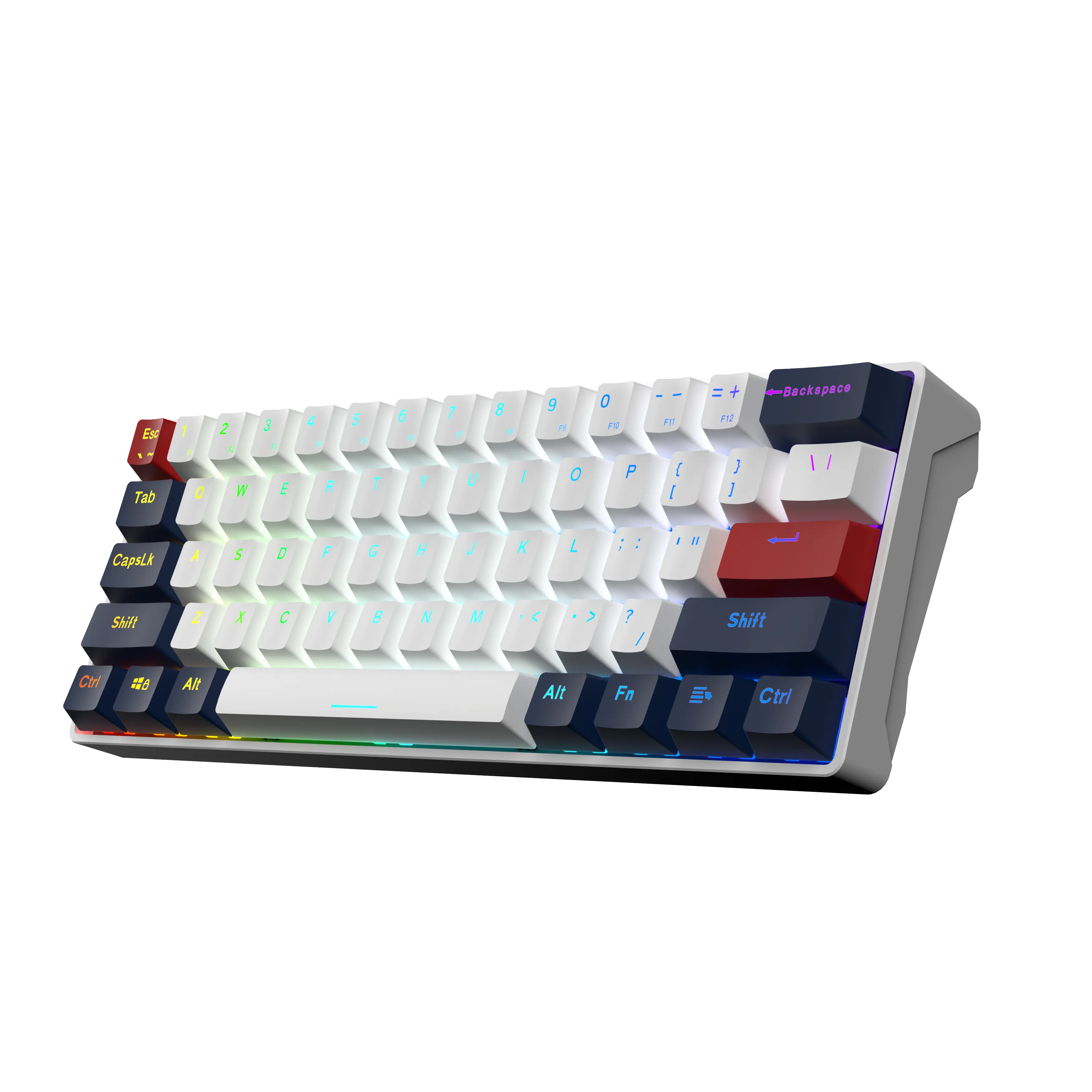 Best Price USB Wired LED Backlit Mechanical 60% gaming keyboard supports multiple devices