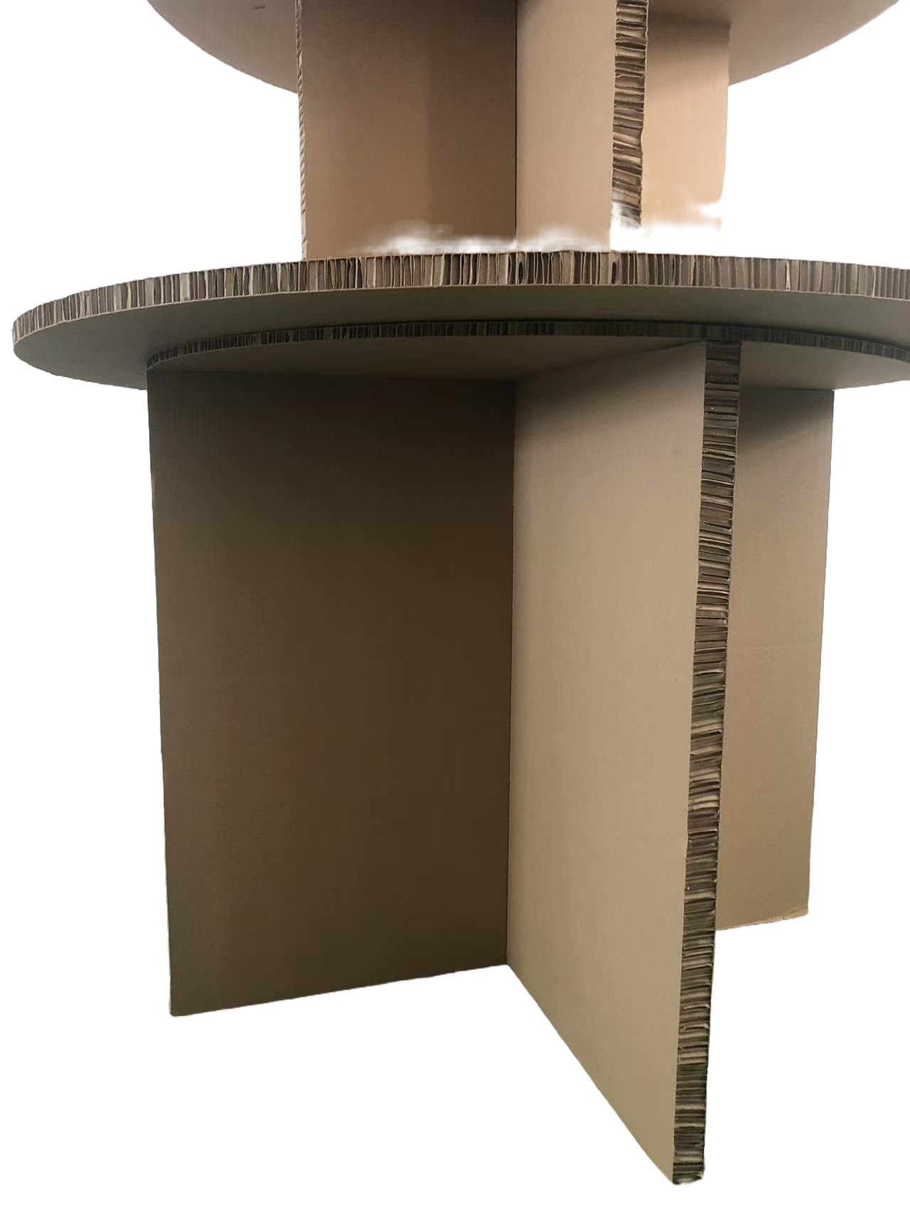 Detachable Cardboard Advertising Wine Display Stand 2 Tier Round 200kg Weight Capacity Floor Stand Shelf Customized Color & Logo — view 4