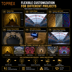 Grand arc de lumière de Noël extérieur contrôle DMX guirlandes lumineuses à LED pour la décoration de centre commercial matériau métallique IP65 - Product Image 5