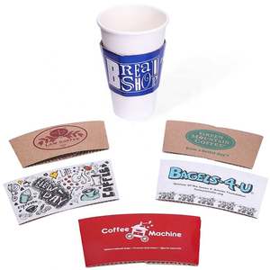 Funda de cartón corrugado desechable para vasos de café para llevar con diseño, para impresora térmica - Product Image 1