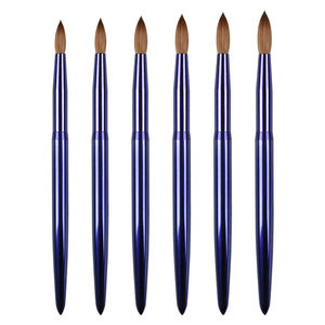 Mayoristas azul púrpura metales mango #2 ~ #24 Kolinsky cabeza peluda Nail Art Brush set y embalaje Acrílico Nail Art Brush - Product Image 2