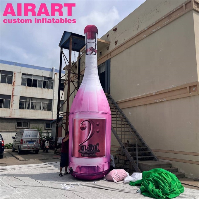 Bouteille De Champagne Géante Gonflable 180 Cm - Décoration De Fête Folle Pour Mariage, Anniversaire Ou Nouvel An