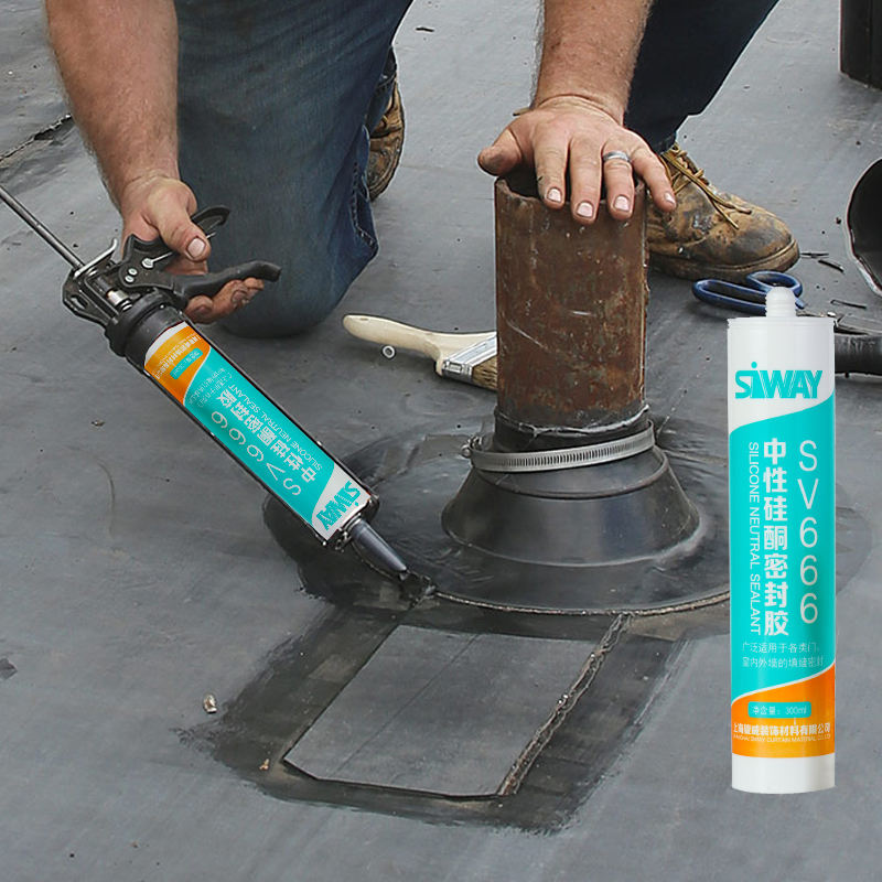 Nhà máy OEM SV666 hiệu suất cao, 100% silicone GP sealant ống dẫn trung tính, chống thấm, keo silicone cho mái kim loại, máng xối rò rỉ