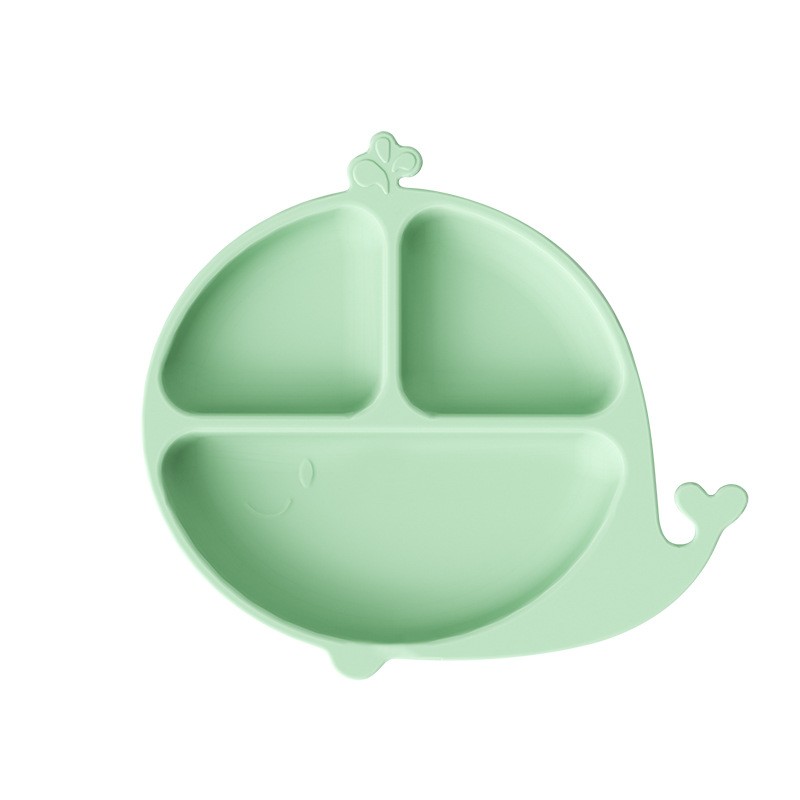 จานอาหารเย็นลายช้างน้อย สีเขียวมินต์