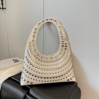 Nouveau sac à main coréen tendance avec rivets, style rétro, sac à bandoulière unique en écaille de tortue et sequins, sac souple