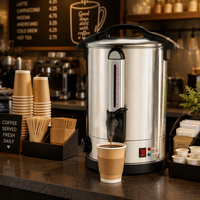 Urne à café pour hôtel et banquet, 140 tasses, en acier inoxydable, chauffe-eau électrique commercial