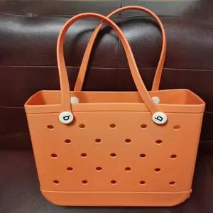 Hot Sale Custom Merk Vrouwen Strand Waterdichte Draagtassen Zomer Grote Mode Eva Siliconen Bogg Bag