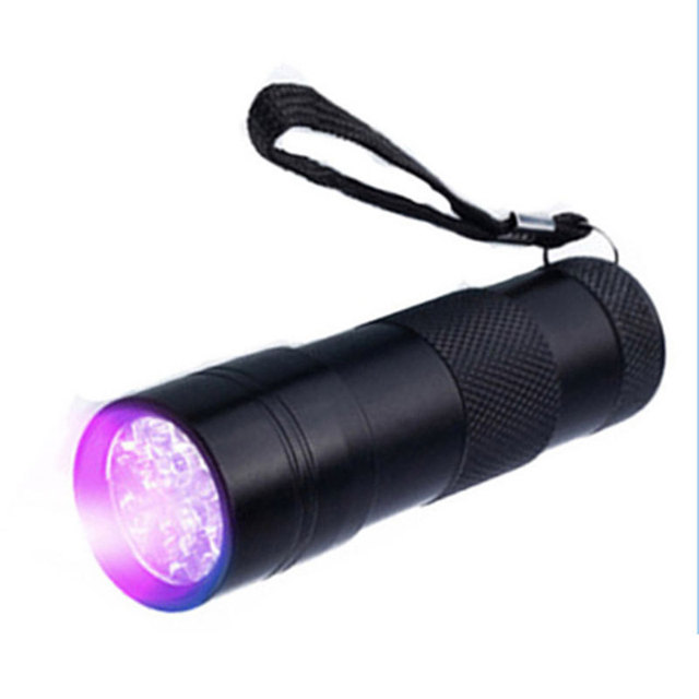 12LED Purple Light UV Flashlight 395 Banknote Detector with Fluorescent Agent Detection Light Banknote Analyzer Tool