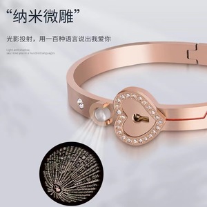 Valentines Valentines Day Gift 2024 Jóias Colares Pulseiras <span class=keywords><strong>Set</strong></span> Heart <span class=keywords><strong>Stainless</strong></span> <span class=keywords><strong>Steel</strong></span> Girls Trendy Lock Zircon Micro Insert - Product Image 4