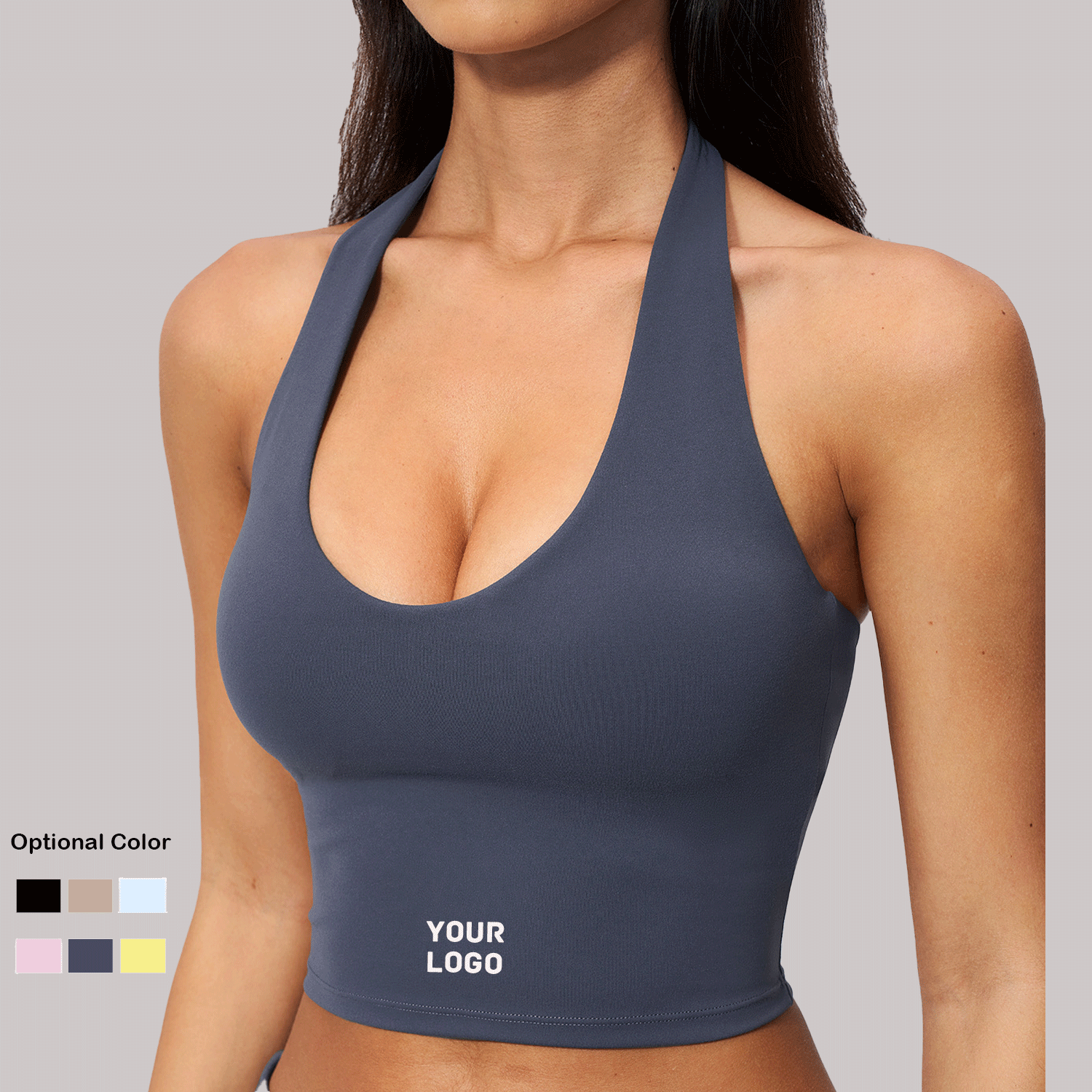 Women's Lightweight Breathable Compression Halter Neck Vest Moisture-Wicking Yoga & Running Tank Tops