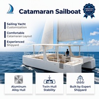 Catamaran à voile en aluminium Dookyu 12m certifié CE pour les excursions côtières, les visites des îles, les traversées de lacs, yacht de luxe