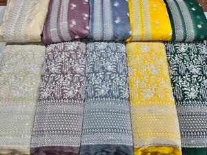 Goergette Full Heavy <b>Beaded</b> Lace Fabric Handwork Embroidered Woven Georgette Plain Style Waterproof Wedding Accessories - Product Image 5