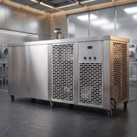 Machine à glaçons industrielle à alimentation en eau, unité de fabrication de blocs de glace en acier inoxydable pour la conservation des fruits de mer au frais