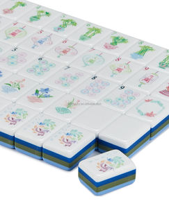 2026 Jeu de tuiles de mahjong américain en acrylique, personnalisé, bleu, à quatre couches, gravé, de voyage, 160 tuiles - Product Image 4