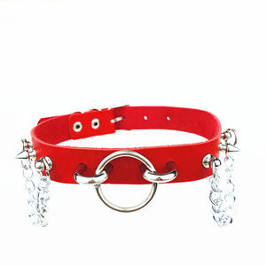 سلسلة خاتم O كبيرة على الطراز الأوروبي والأمريكية من فاقد الشعر عبر الحدود قلادة ياقة جديدة برشام مبالغ فيها مخصصة مجوهرات من الجلد الصناعي - Product Image 6