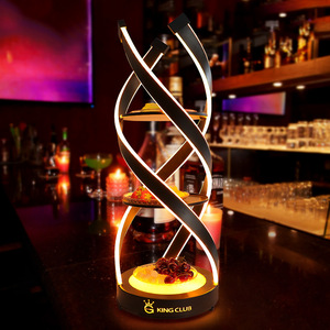 Illuminated Fruit Platter Spiral Three Tiered Stand Warm <b>Light</b> For Bars KTV Clubs Nightclubs Serving Tray - Product Image 3