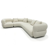 Canapé modulaire incurvé en tissu bouclé, style moderne, pour hôpital, salon, villa, hôtel, meubles OEM ODM