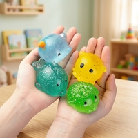 Grandes boules anti-stress sensorielles moelleuses et scintillantes en forme d'animaux Kawaii, jouets Mochi Squishy amusants et doux en plastique, promotionnels