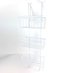 3 Tier Banheiro Armazenamento Cesta De <span class=keywords><strong>Metal</strong></span> Branco Pendurado Chuveiro Caddy Sobre A Porta Do Chuveiro Organizador - Product Image 4