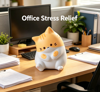 Jouet sensoriel anti-stress en TPR pour enfants, chaton mignon à rebond lent, en cacao premium, pour la relaxation et le soulagement du stress
