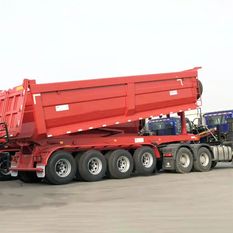 Factory Direct Heavy Duty U-Shape 3 4 6 Axles End Tipper Dump Truck Trailers Semi Tipping Trucks