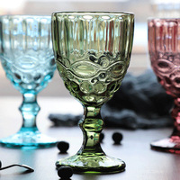 Gobelets en verre vintage modernes verres à vin gobelet à eau tasse en verre vente chaude fête pour mariage 240ML événement 300ml 10oz bleu vert