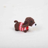 Nouveau porte-clés chien saucisse mignon fait main au crochet, accroche-sac, cadeau pour amis, porte-clés fini comme un petit cadeau.