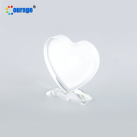 Saint-valentin cadeau personnalisé en forme de coeur de sublimation enduit cadre photo en cristal BXP-13